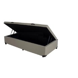 Cama Box Baú Solteiro Linhão Cinza Com Pistão A Gás - 1