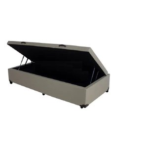 Cama Box Baú Solteiro Linhão Cinza Com Pistão A Gás