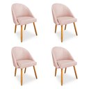 Ver imagem 1 de Kit 04 Cadeiras Jantar Bela Suede Rosa Bebê Pés Palito Castanho - Pallazio