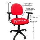 Ver imagem 4 de Cadeira Executiva Giratória com Braço Regulável e Tecido Jserrano Vermelho