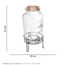 Ver imagem 2 de Refresqueira de Vidro 8L Transparente 47x25x25cm Suco Bebidas Torneira Festa