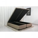 Ver imagem 2 de Cama Box Baú Queen Bipartido Suede 42x158x198 Bege