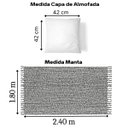 Ver imagem 4 de Manta para Sofá Gigante Azul + Capas de Almofada Bege
