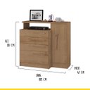 Ver imagem 3 de Cômoda Casal com 4 Gavetas 109 X 101 Cm Sapateira Nevada Mdp Canelato - Clicklar