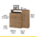 Ver imagem 2 de Cômoda Casal com 4 Gavetas 109 X 101 Cm Sapateira Nevada Mdp Canelato - Clicklar