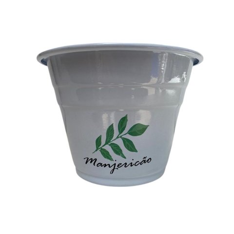 Vaso ou Cachepot 10 X 15 Aluminio para Tempero Manjericao Utensilios do Chef