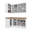 Ver imagem 3 de Lavanderia Modulada 05 Peças 100% MDF com Balcão e Aéreo Canto Reto Branco Hp/Nature Americana