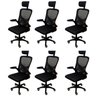 Kit 6 Cadeiras Escritório Presidente Tela Mesh Bogotá - 1