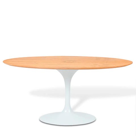 Mesa Saarinen Oval Freijó 235x122cm - Base Branca