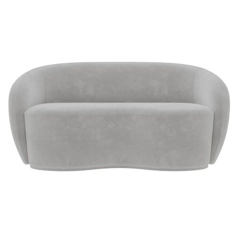 Sofá 2 Lugares Living Orgânico Sala de Estar 160cm Garbin K04 Veludo Cinza - Mpozenato