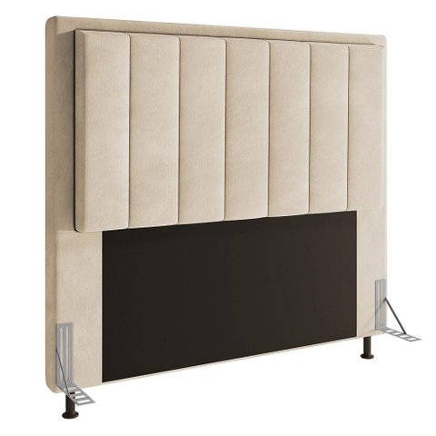 Cabeceira Opala para Cama Box Queen 160 Cm Suede Bege - D'Rossi
