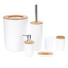 Kit Lavabo Porta Cotonete Ou Algodão Tampa De Bambu 6 Peças - 7