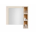 Ver imagem 4 de Kit Conjunto Gabinete de Banheiro e Espelheira Suspenso sem Cuba Off White Cal Móveis