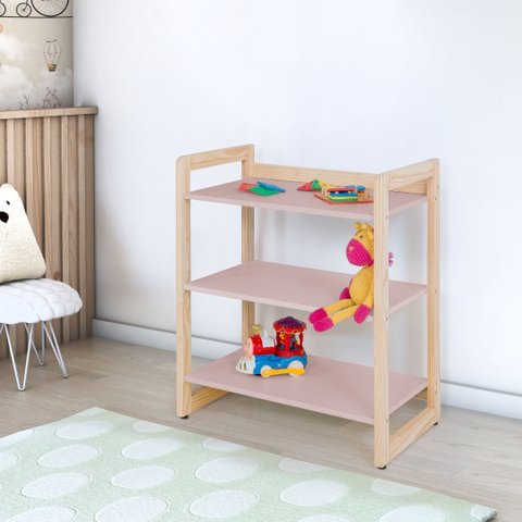 Prateleira Multiuso Mdf 3 Prateleiras Moderna: Rosa