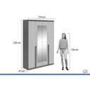 Ver imagem 3 de Guarda Roupa 4 Portas 2 Esp 2g Alonzo Lopas Amendoa