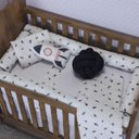 Ver imagem 2 de Jogo de Lençol Mini Cama 3 Peças 100% Algodão Montessoriano Moderninhos:space