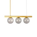 Ver imagem 1 de Lustre Pendente Figo Ouro - 3 Globos Esfera de Vidro Fumê
