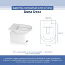 Ver imagem 3 de Assento Sanitário Tampa de Vaso Branco Resina Poliester Duna para Bacia Deca