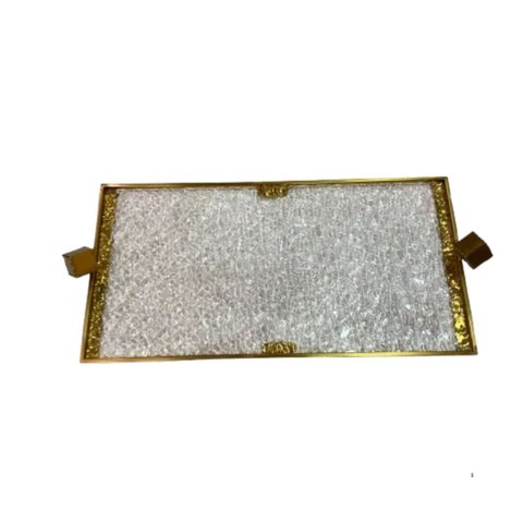 Bandeja de Acrílico e Metal Dourado M