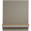 Ver imagem 7 de Painel Ripado para TV 85 pol com Bancada Suspensa Orgânica 258cm Slats L05 Tauari Gris Fosco - Lyam