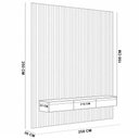 Ver imagem 6 de Painel Ripado para TV 85 pol com Bancada Suspensa Orgânica 258cm Slats L05 Tauari Gris Fosco - Lyam