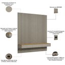 Ver imagem 5 de Painel Ripado para TV 85 pol com Bancada Suspensa Orgânica 258cm Slats L05 Tauari Gris Fosco - Lyam