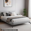 Ver imagem 3 de Cama Casal Base Box Pés Ferro 156cm Emma Linho Cinza Claro - Nexta Casa
