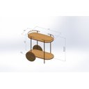 Ver imagem 3 de Carrinho Bar Oval Dourado Bebidas Café - Montado