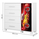 Ver imagem 4 de Guarda Roupa Infantil 3 Portas 2 Gavetas e Comoda 4 Gavetas 1 Porta Mdf Livia Vermelho Decmade