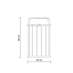 Lixeira Madeira Plástica 100 Litros - 70 Cm:cinza/vermelho - 7