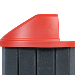 Lixeira Madeira Plástica 100 Litros - 70 Cm:cinza/vermelho - 4