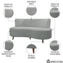 Ver imagem 3 de Sofá 2 Lugares para Sala Living 135cm Pés Palito Korah K04 Bouclê Cinza - Mpozenato