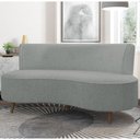 Ver imagem 2 de Sofá 2 Lugares para Sala Living 135cm Pés Palito Korah K04 Bouclê Cinza - Mpozenato