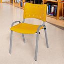 Ver imagem 1 de Cadeira Iso Base Cinza, Igreja, Escola, Escritório - Amarelo Kit 7 Peças