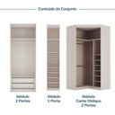 Ver imagem 7 de Guarda Roupa Planejado de Canto Oblíquo 5 Portas 3 Peças Hera CabeCasa MadeiraOriginals Cream