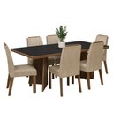 Ver imagem 7 de Conjunto Sala de Jantar Sarlat 6 Lugares Tampo MDP Pés Trapézio Rustic-Preto-Imperial 160cm Madesa