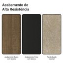 Ver imagem 5 de Conjunto Sala de Jantar Sarlat 6 Lugares Tampo MDP Pés Trapézio Rustic-Preto-Imperial 160cm Madesa
