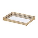 Ver imagem 1 de Bandeja Decorativa Metal Dourado com Espelho 27cm 19464 Mart