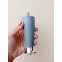 Ver imagem 4 de Kit 12 Pé Cama Box Queen Bipart Baú Rubi Cinza Cromado 12cm