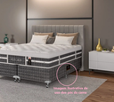 Ver imagem 3 de Kit 12 Pé Cama Box Queen Bipart Baú Rubi Cinza Cromado 12cm