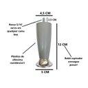 Ver imagem 2 de Kit 12 Pé Cama Box Queen Bipart Baú Rubi Cinza Cromado 12cm