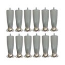 Ver imagem 1 de Kit 12 Pé Cama Box Queen Bipart Baú Rubi Cinza Cromado 12cm