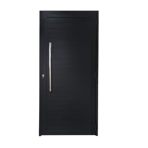 Porta Lambril de Alumínio Preto 210 x 80 com Puxador Linha 30 - Esquerda