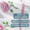 Ver imagem 3 de Conjunto Cama Casal Queen Size Stella Bordado 100% Algodão Athena:rosa