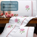 Ver imagem 5 de Conjunto Cama Casal Queen Size Stella Bordado 100% Algodão Athena:rosa