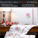 Ver imagem 2 de Conjunto Cama Casal Queen Size Stella Bordado 100% Algodão Athena:rosa
