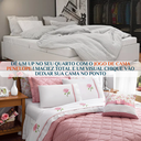 Ver imagem 4 de Conjunto Cama Casal Queen Size Stella Bordado 100% Algodão Athena:rosa