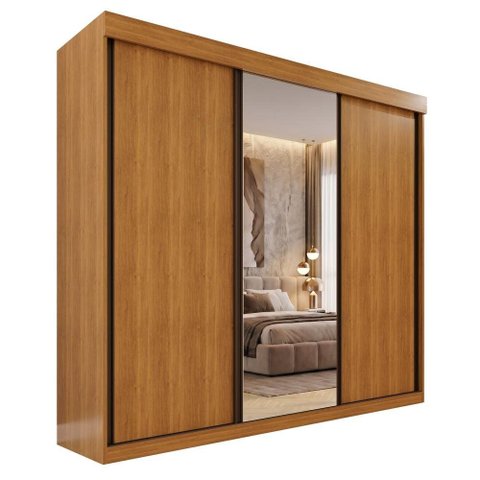 Guarda-Roupa Veneza 3 Portas 4 Gavetas Espelho MDF Valverde