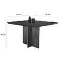Ver imagem 3 de Mesa P/ Cozinha Berlim C/ Tampo 90x90cm Madeirado Vidro Canto Curvo - Imbuia Ripado 3d/off White -