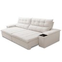 Ver imagem 2 de Sofá Retrátil Reclinável Living 230cm Ártico F04 Bouclê Cru